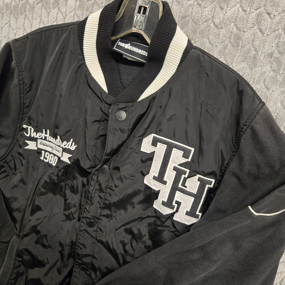 The Hundreds TH Varsity Bomber Jacket‎ Black HUGE Men's Size Medium